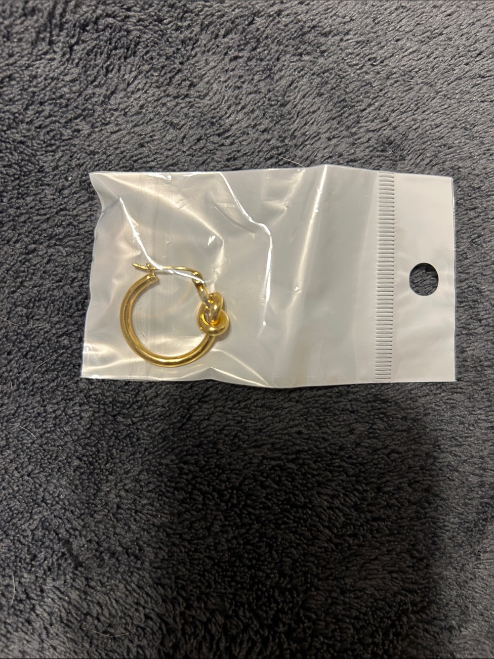 Gold Hoop Earring with Knot Charm